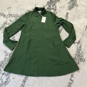 Darling Dress Womens Size XS Dark Green Fit Flare Mini‎ Collared Pockets